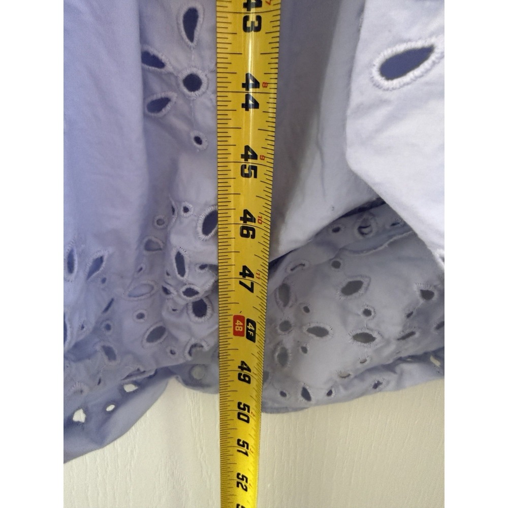 Anthropologie Light Blue Eyelet Midi Dress - Picture 13 of 16